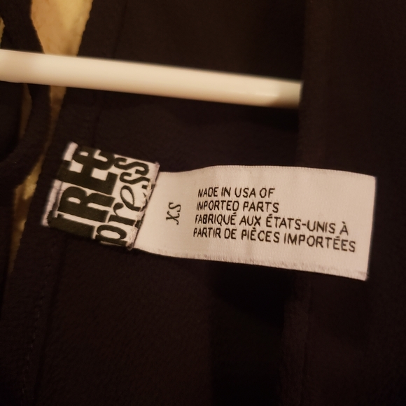 Free Press black open wrap around black blouse - Picture 6 of 6